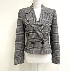 Vintage Haberdasher glen plaid wool double breasted blazer academia size 6